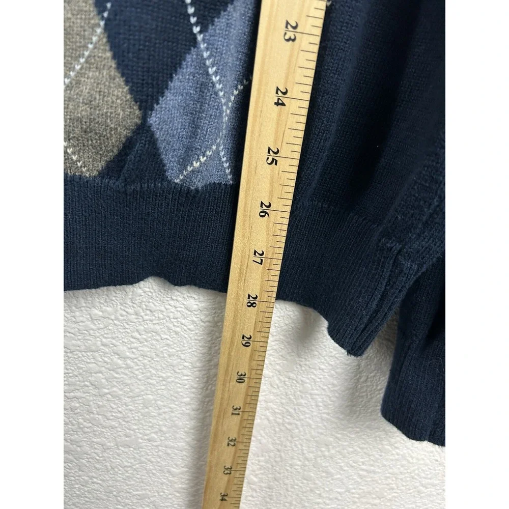 G. H. Bass & Co‎ Sweater Archive Mens XL Long Sleeve Knit Cotton Argyle Grandpa